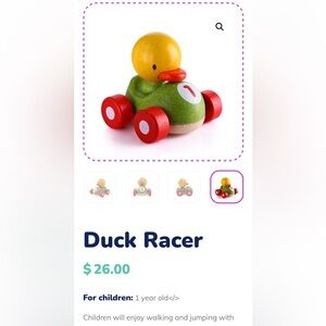 Plan Toy Duck Racer baby toy
